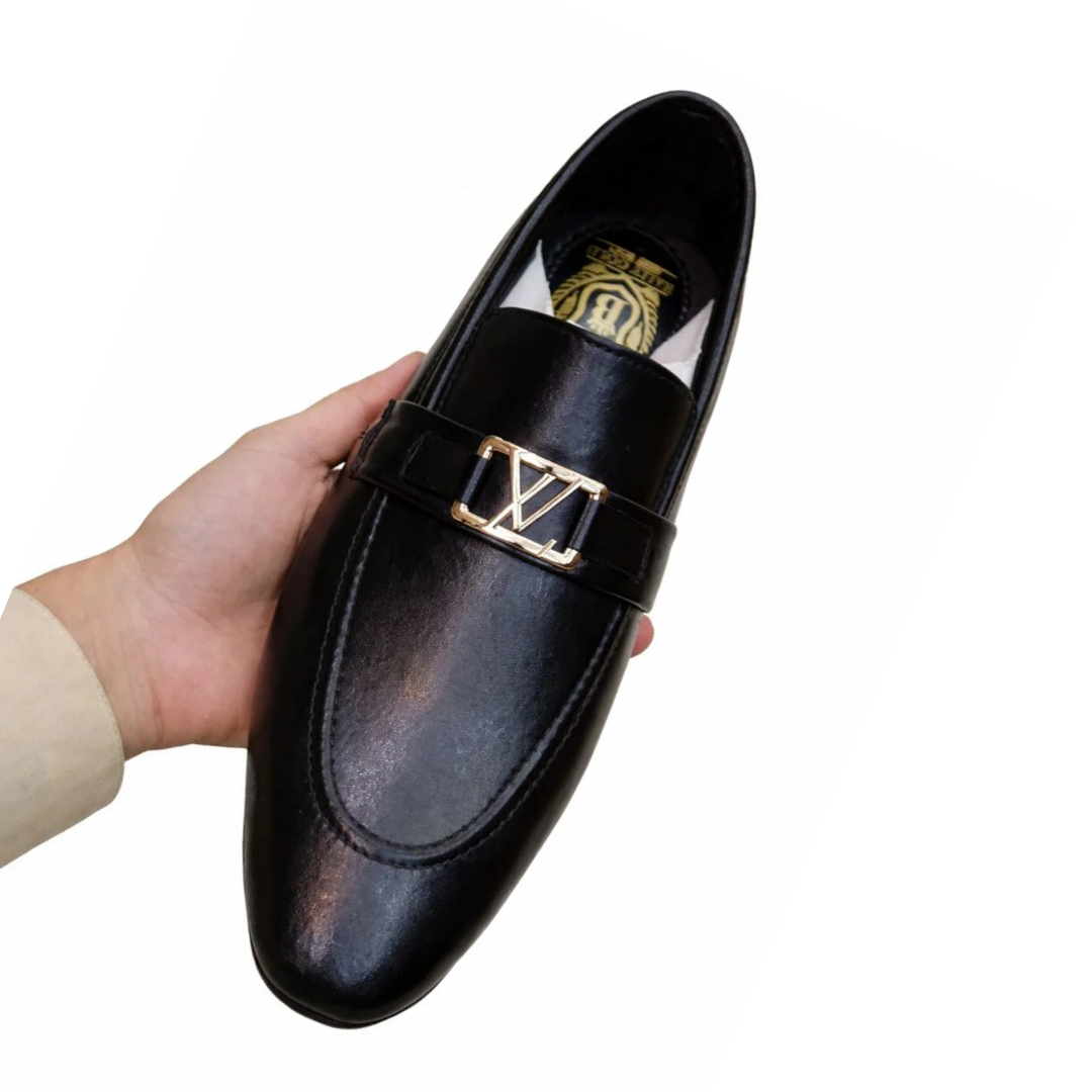 Men’s Premium Chain Loafers – Black & Brown Formal Slip-On Shoes