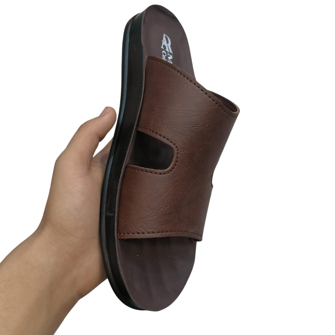 Soft PU Men’s Slipper – Comfortable Casual & Shalwar Qameez Wear