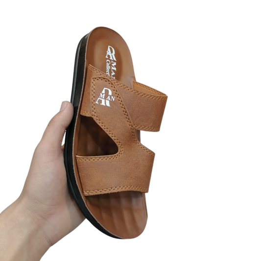 Soft PU Men’s Slipper – Comfortable Slip-On | Casual & Shalwar Qameez Wear