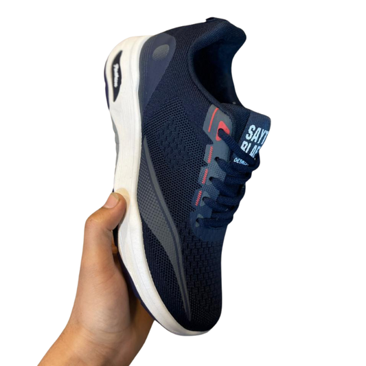 MM107 Men’s Grey & Black Casual Sneakers – Breathable Mesh Daily Wear Shoes