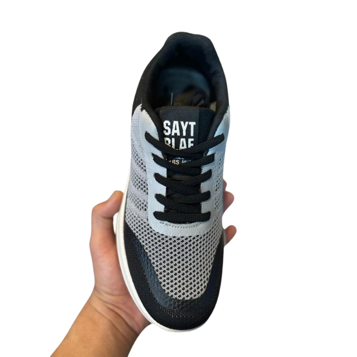 MM107 Men’s Grey & Black Casual Sneakers – Breathable Mesh Daily Wear Shoes