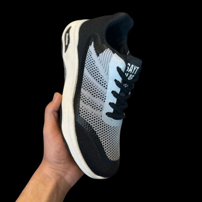 MM107 Men’s Grey & Black Casual Sneakers – Breathable Mesh Daily Wear Shoes