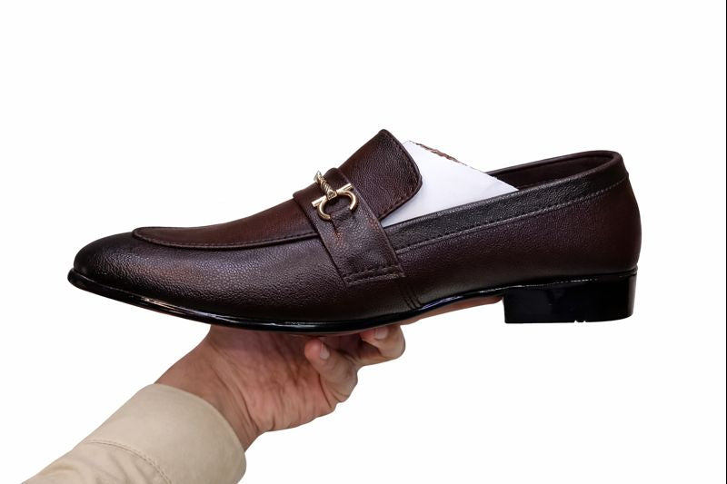 Men’s Premium Chain Loafers – Black & Brown Formal Slip-On Shoes