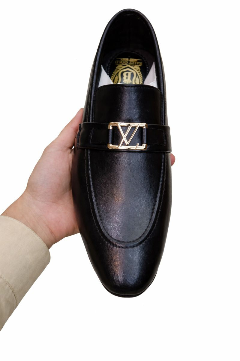 Men’s Premium Chain Loafers – Black & Brown Formal Slip-On Shoes