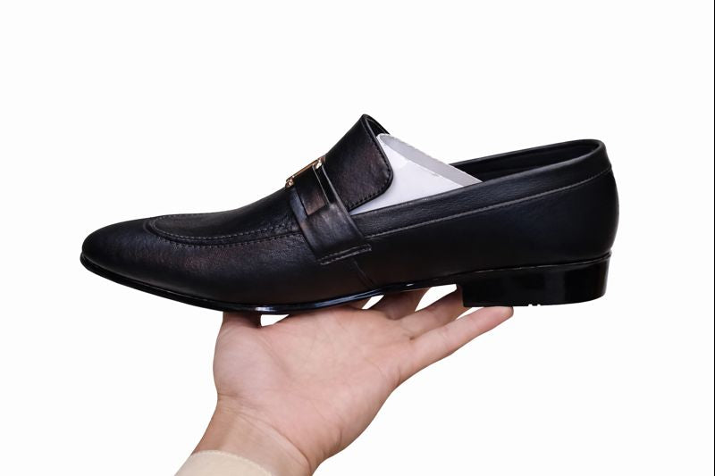Men’s Premium Chain Loafers – Black & Brown Formal Slip-On Shoes