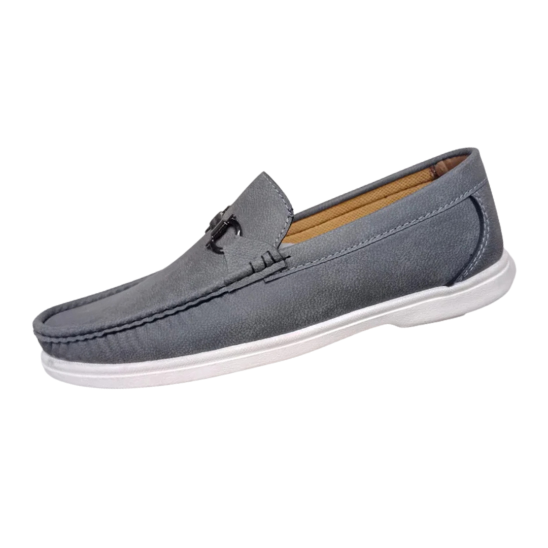 Style Deal Men’s Premium Textured Grey Loafers – Elegant Handcrafted Slip-On Shoes for Men | StyleDeal.pk