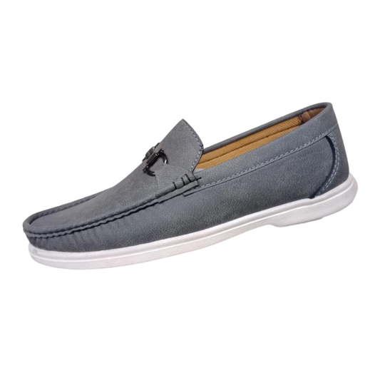 Style Deal Men’s Premium Textured Grey Loafers – Elegant Handcrafted Slip-On Shoes for Men | StyleDeal.pk